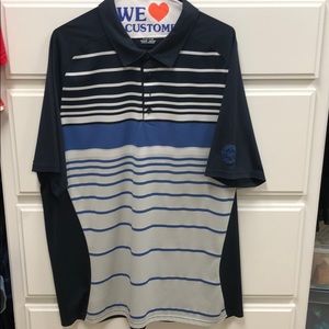 Oakley navy striped polo